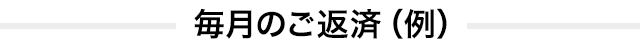 毎月のご返済(例)